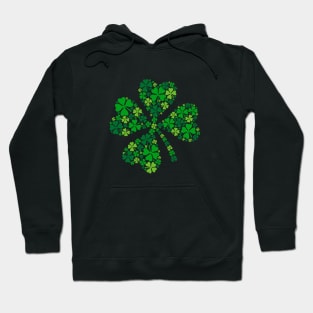 lucky four-leaf clover, green shamrock Hoodie